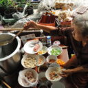 Spicy noodle soup prepared on a boat. Enjoy delicious "boat noodles" on our private floating market tour from Bangkok.