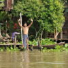 Local life along Chao Phraya river on the way to Ayutthaya