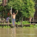 Local life along Chao Phraya river on the way to Ayutthaya