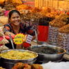 Readymade vegetable dishes in Chinatown