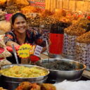 Readymade vegetable dishes in Chinatown