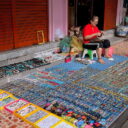 Vendor selling handmade accessories in Chinatown