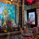 Offerings to Guanyin at a temple in Chinatown