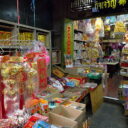 Various decorations for good luck on sale in Chinatown