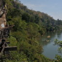 Railway bridge near Krasae cave along the Kwai river in Kanchanaburi