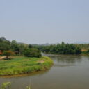 View from railway bridge near Krasae cave along the Kwai river 