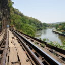 Railway bridge near Krasae cave along the Kwai river in Kanchanaburi