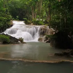 Erawan waterfalls private tour from Bangkok. Erawan waterfalls day trip with English speaking guide.