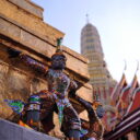 Traditional Thai architecture at the Grand Palace's royal temple of Wat Phra Kaew in Bangkok