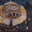 Mural paintings depicting the story of Ramayana in the gallery of Wat Phra Kaew