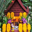 Spirit house at the traditional Thai house of Jim Thompson