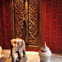 Wood carving works at the traditional Thai house of Jim Thompson