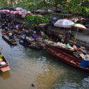 Local life at Tha Kha floating market. Visit this authentic market on our private floating market tour from Bangkok.