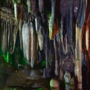 Stalactite and stalacmite formations in Khao Bin cave in Ratchaburi