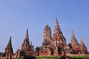 Visit Wat Chai Wattanaram on a tour from Bangkok to Ayutthaya. A temple ruin with architecture influenced by the Angkor complex in Cambodia.