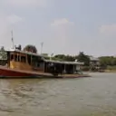 Tow boat on Chao Phraya river to Ayutthaya