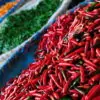 Chilies of different colors at Pak Khlong Talad, Bangkok's biggest flower and vegetable market