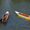 Tourist boats on Kwai river in Kanchanaburi