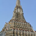 The 67 meter tall pagoda at Wat Arun, temple of dawn, Bangkok